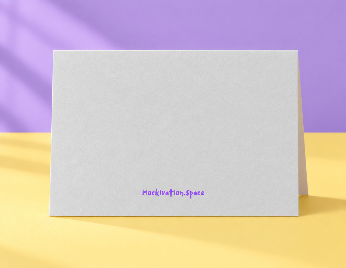 Reverse of the Crisis card with purple Mockivation.Space branding, shown against the matching lilac backdrop and yellow tabletop